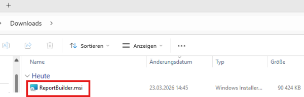 Installationsdatei im Download-Ordner