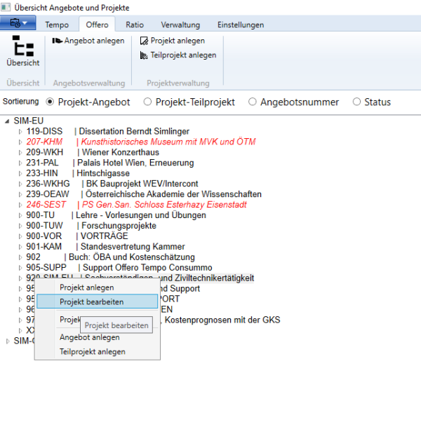  Projekte bearbeiten