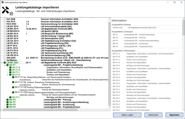 Import von Positionen