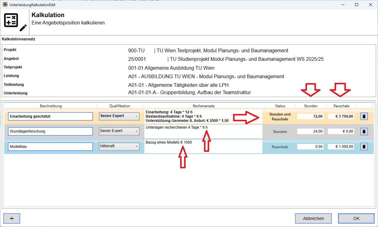  Kalkulationsansätze