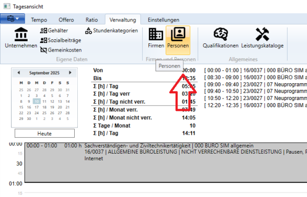  Zugang zur Personendatenbank