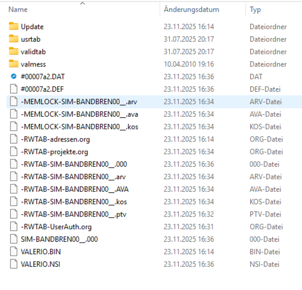 Liste der gesperrten Dateien MEMLOCK!