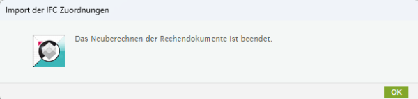 Abschluss des Updates der Rechendokumente