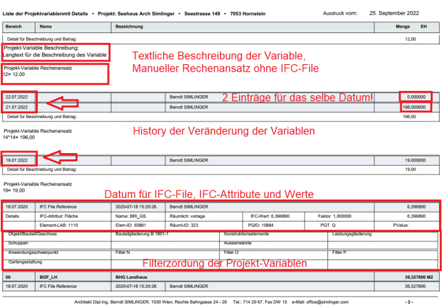 Ausdruck der Projektvariablen aus IFC-Files