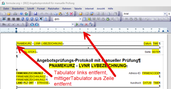 Update der beiden Druckformulare für die Angebotsprüfung
