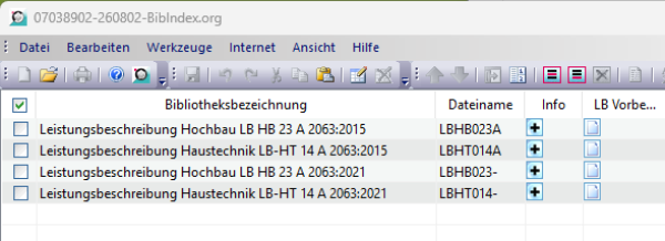 Öffnen der Update-Date für die Bibliotheksliste Öffnen der Update-Date für die Bibliotheksliste