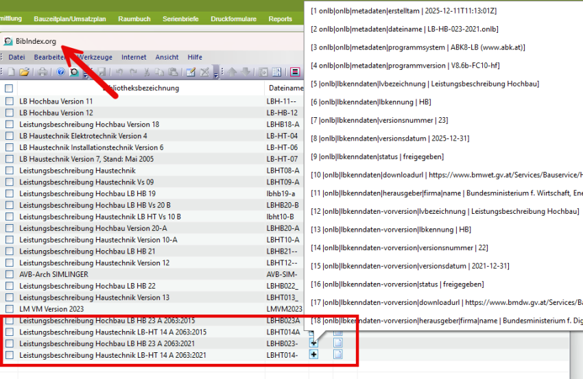 BIBINDEX.ORG NACH dem Update BIBINDEX.ORG NACH dem Update