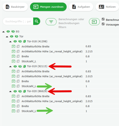 Übetragung ausgewählter Attribute in die Weboffice-Projektvariablen