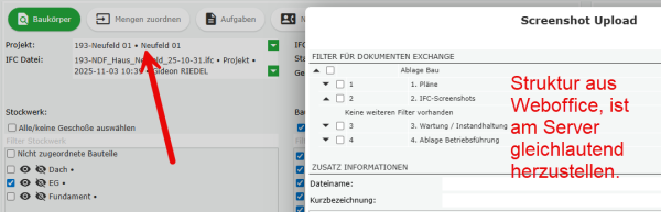 Ablagestruktur in Weboffice