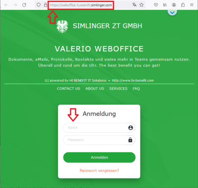 Start von Weboffice und Login für die TU Wien, Wintersemester 2025/26