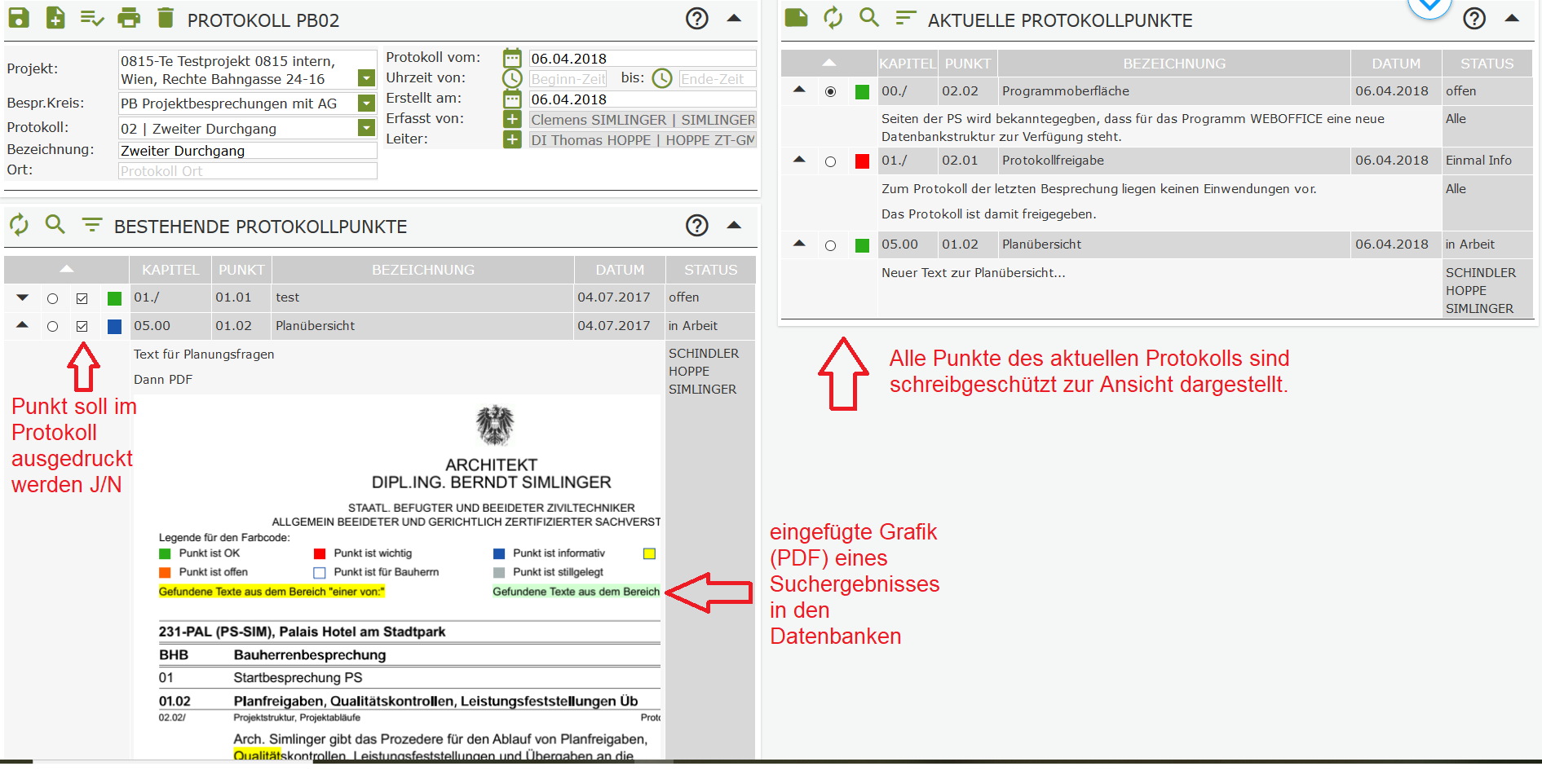 Liste der Protokollpunkte in Langfassung